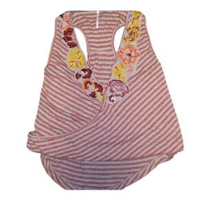 Free People | Orange Striped Boho Tank Sz S